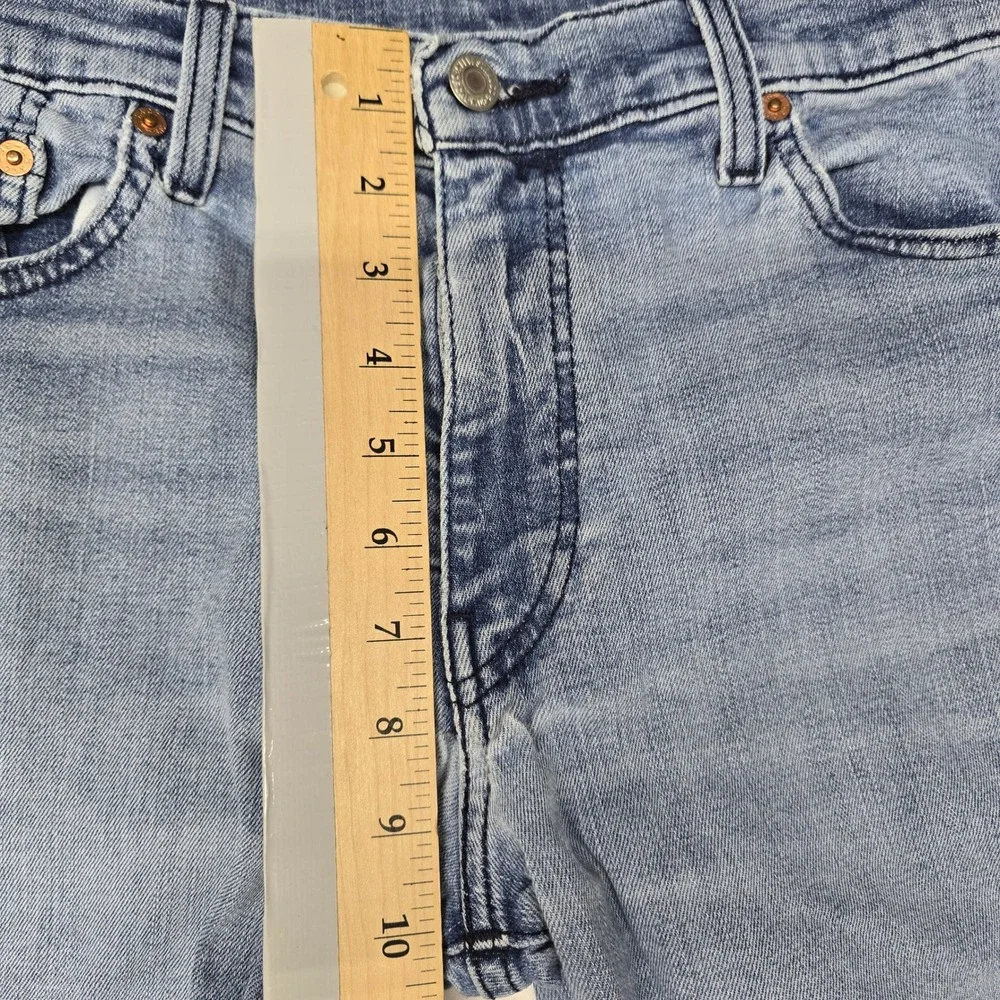 Levis 511 Slim Fit Jeans Mens 33x34 Light Wash Blue Denim Beach Boho Hipster Y2K